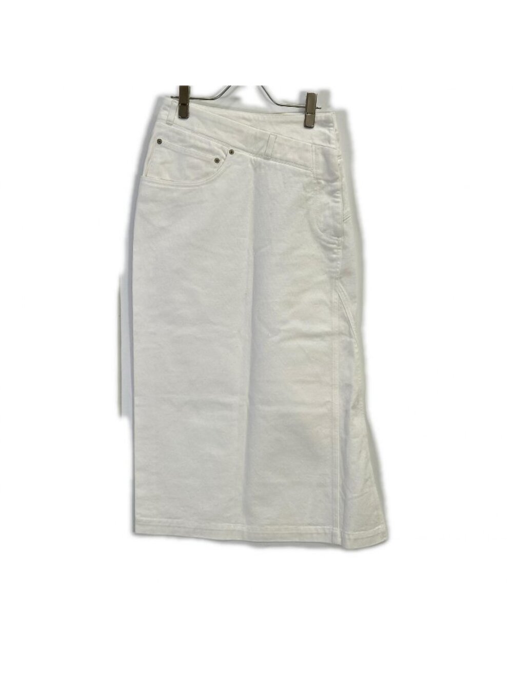Loewe White Rolled Denim Skirt Deconstructed Denim 34